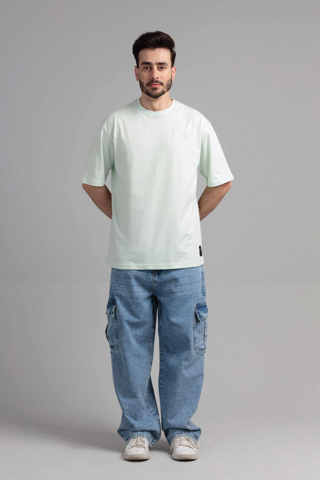 Men Boxy Fit Cotton T-Shirt - Hint of Mint