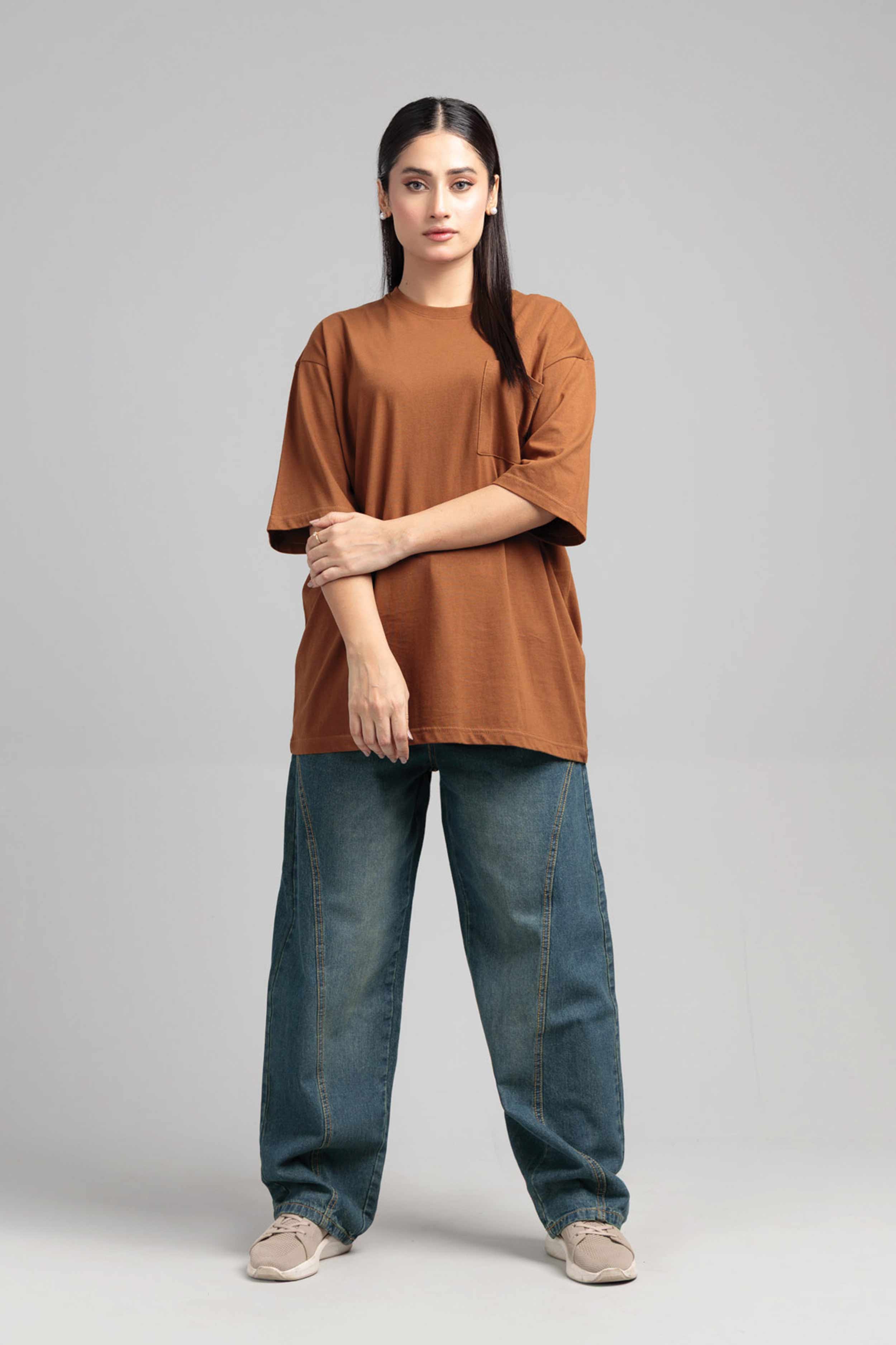 Women Boxy Fit Cotton T-Shirt - Monk Robe