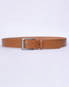 Men Faux Leather Belt - Burnt Sienna Mustard - Harwage
