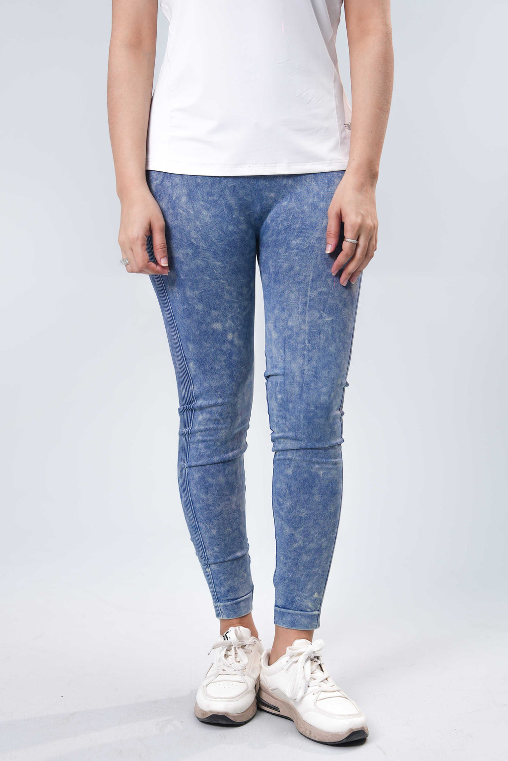 Women’s Tie & Dye Cold Wool Leggings – Vintage Blue