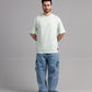 Men Boxy Fit Cotton T-Shirt - Hint of Mint