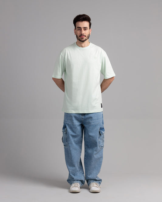 Men Boxy Fit Cotton T-Shirt - Hint of Mint