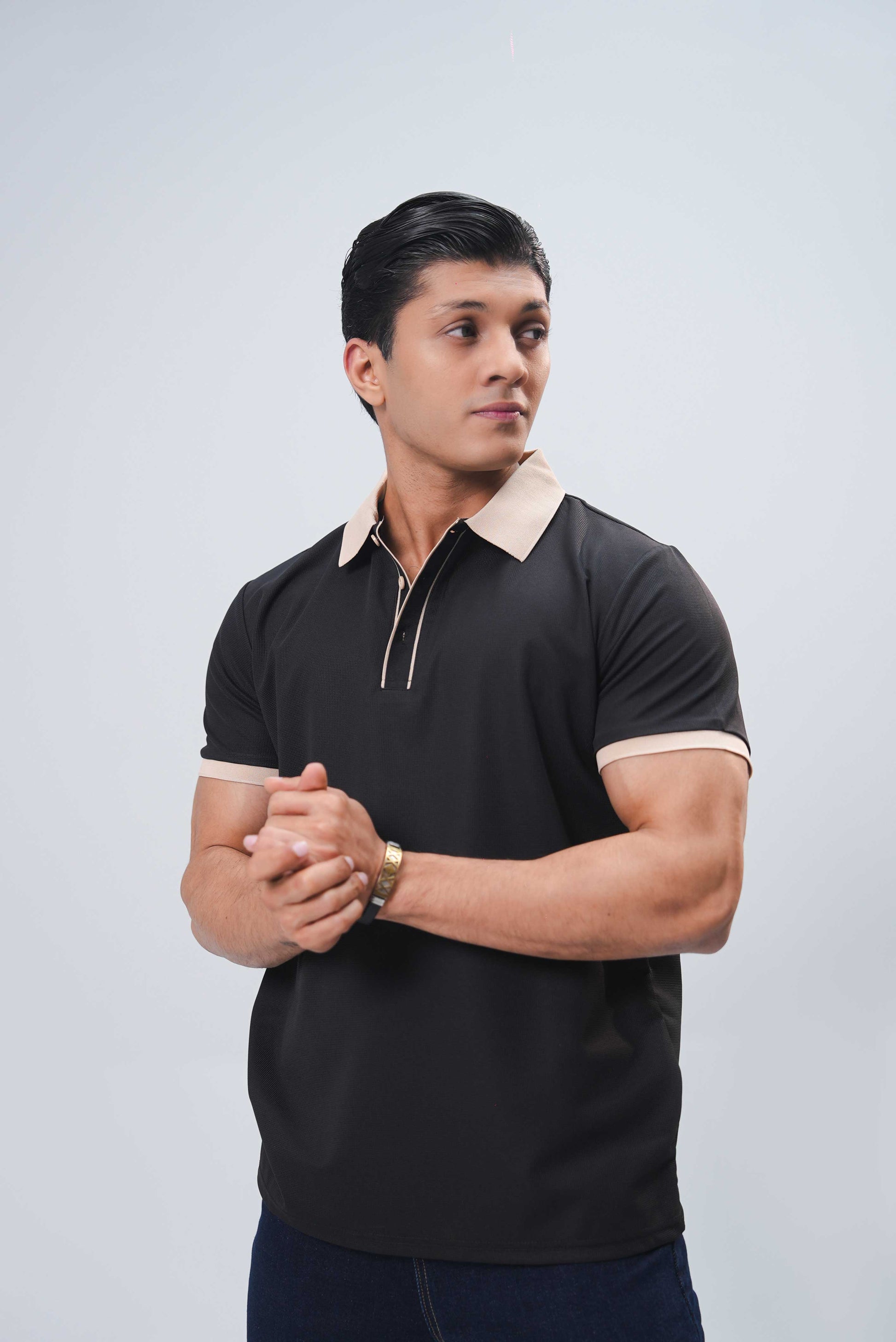 Men’s Essential Plain Polo Shirt – Black