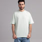 Men Boxy Fit Cotton T-Shirt - Hint of Mint