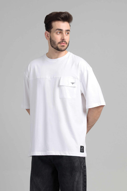 Men Boxy Fit Cotton T-Shirt - White
