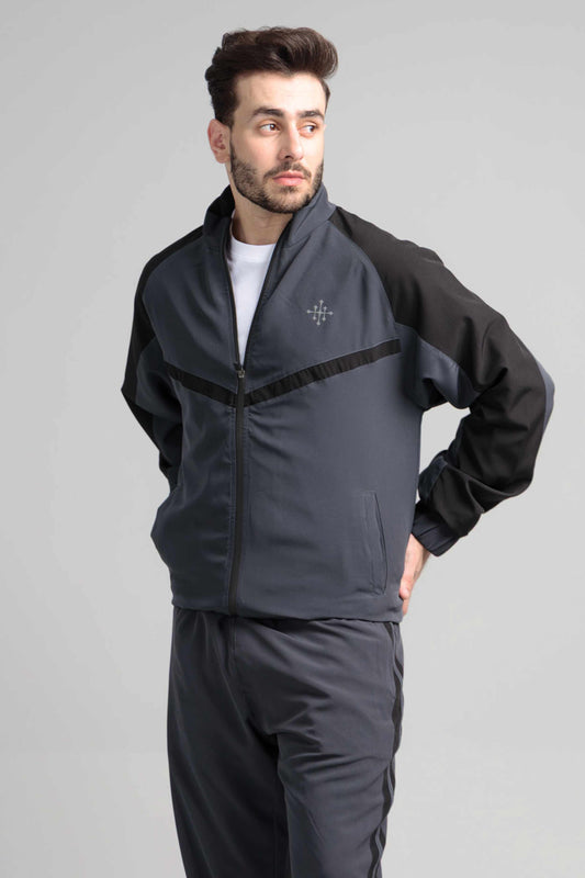 Men's Micro Stretch Active Wear Tracksuit - Charcoal