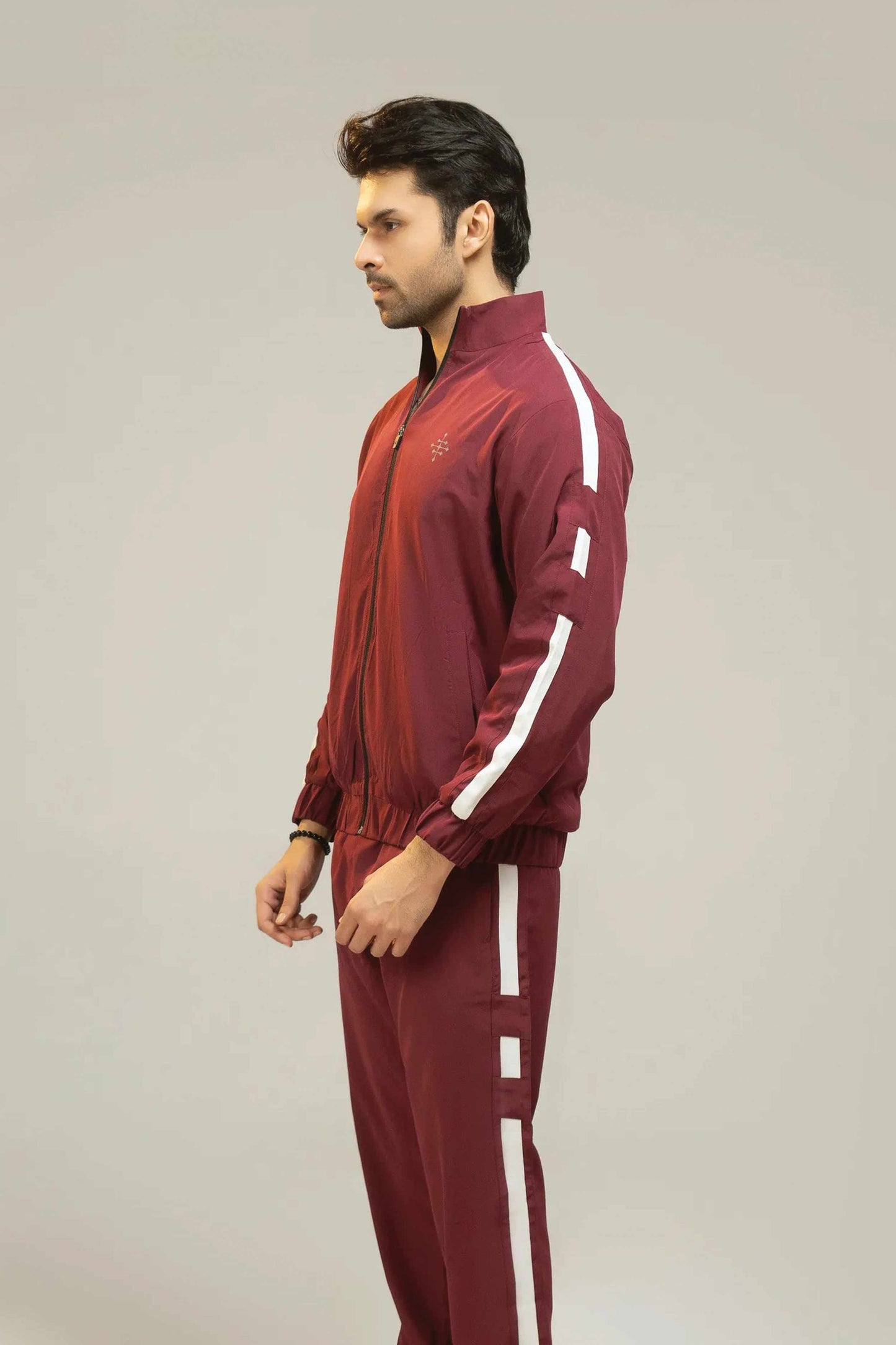 Men Regular Fit Tracksuit – Maroon