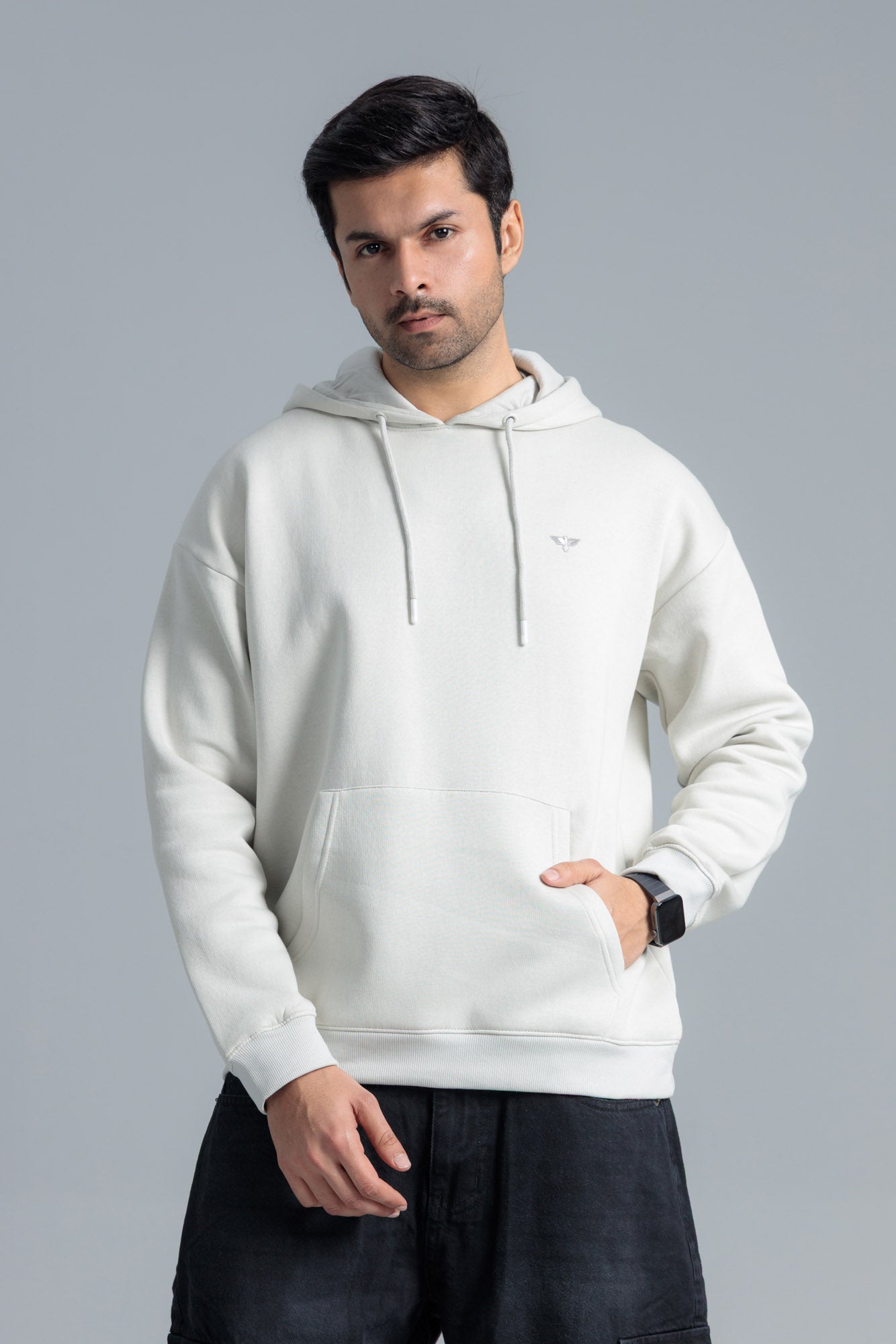 Men’s Oversize Hoodie – Silver Birch