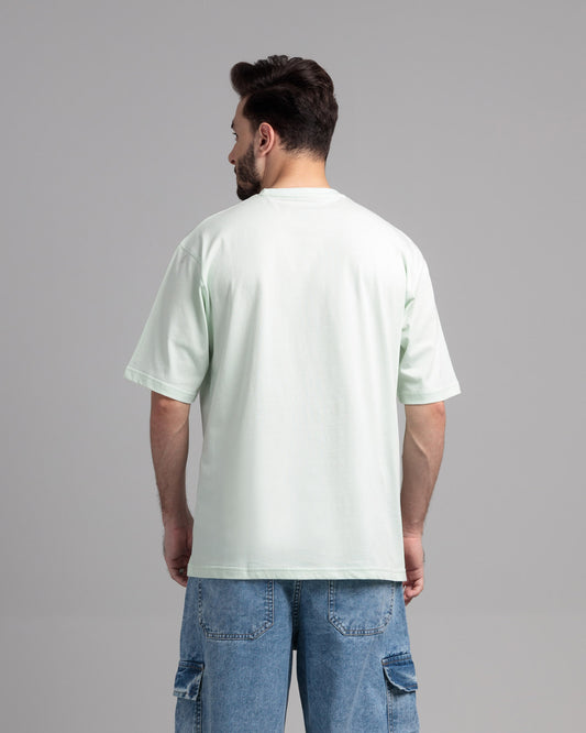 Men Boxy Fit Cotton T-Shirt - Hint of Mint