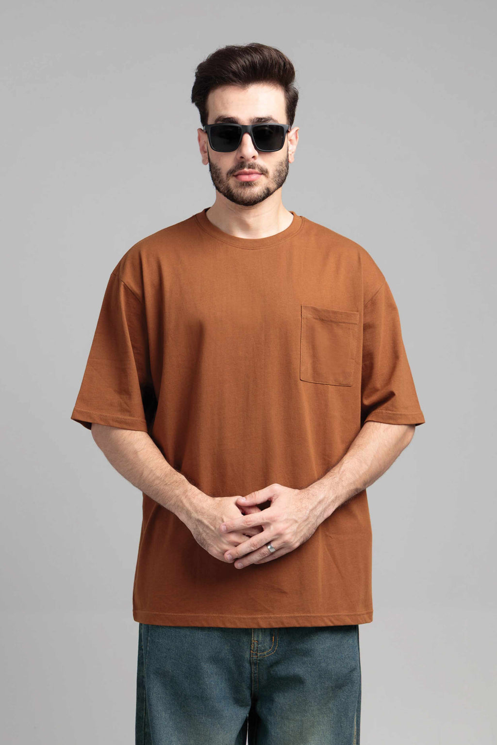 Men Boxy Fit Cotton T-Shirt - Monk Robe