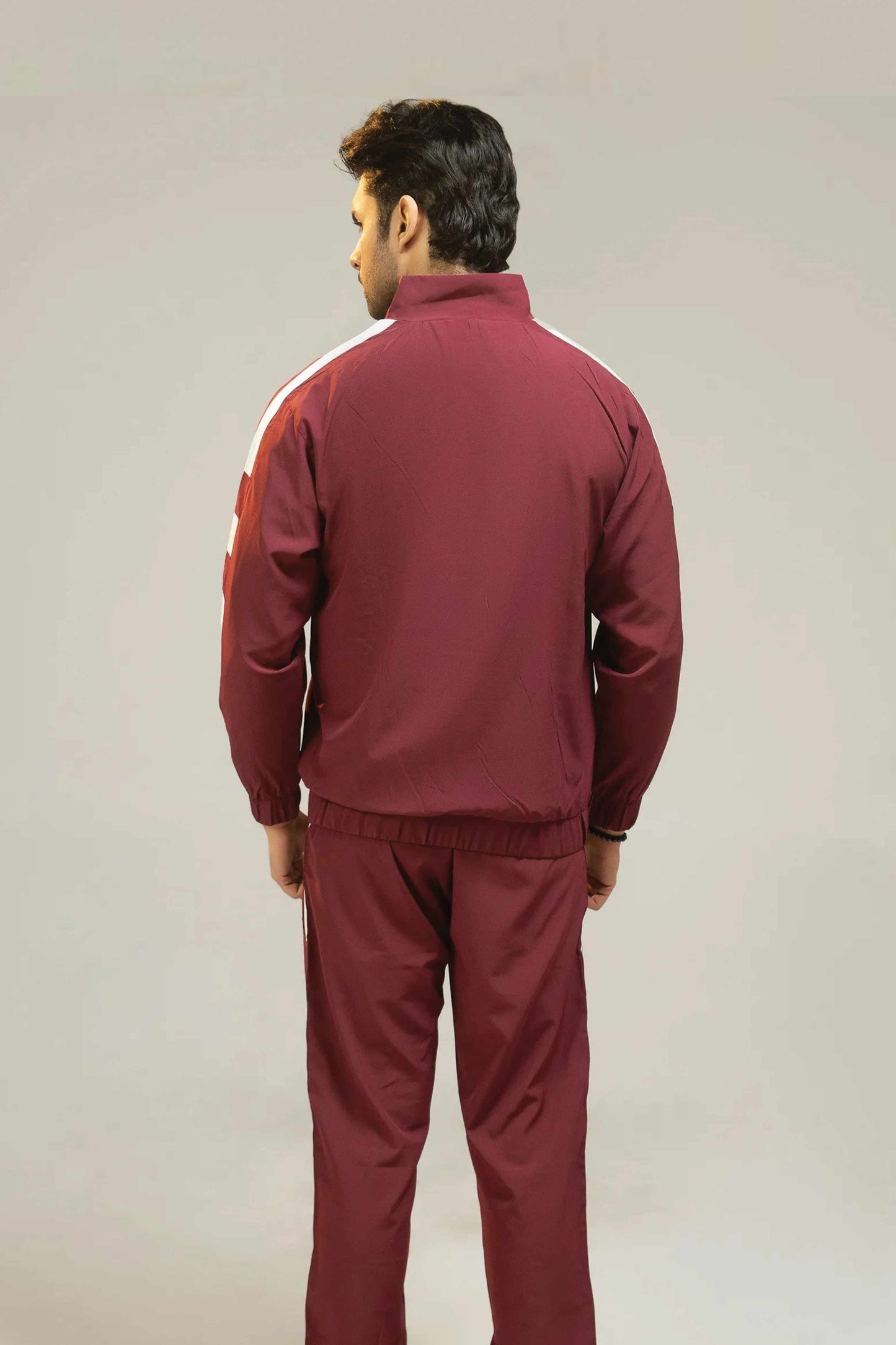 Men Regular Fit Tracksuit – Maroon