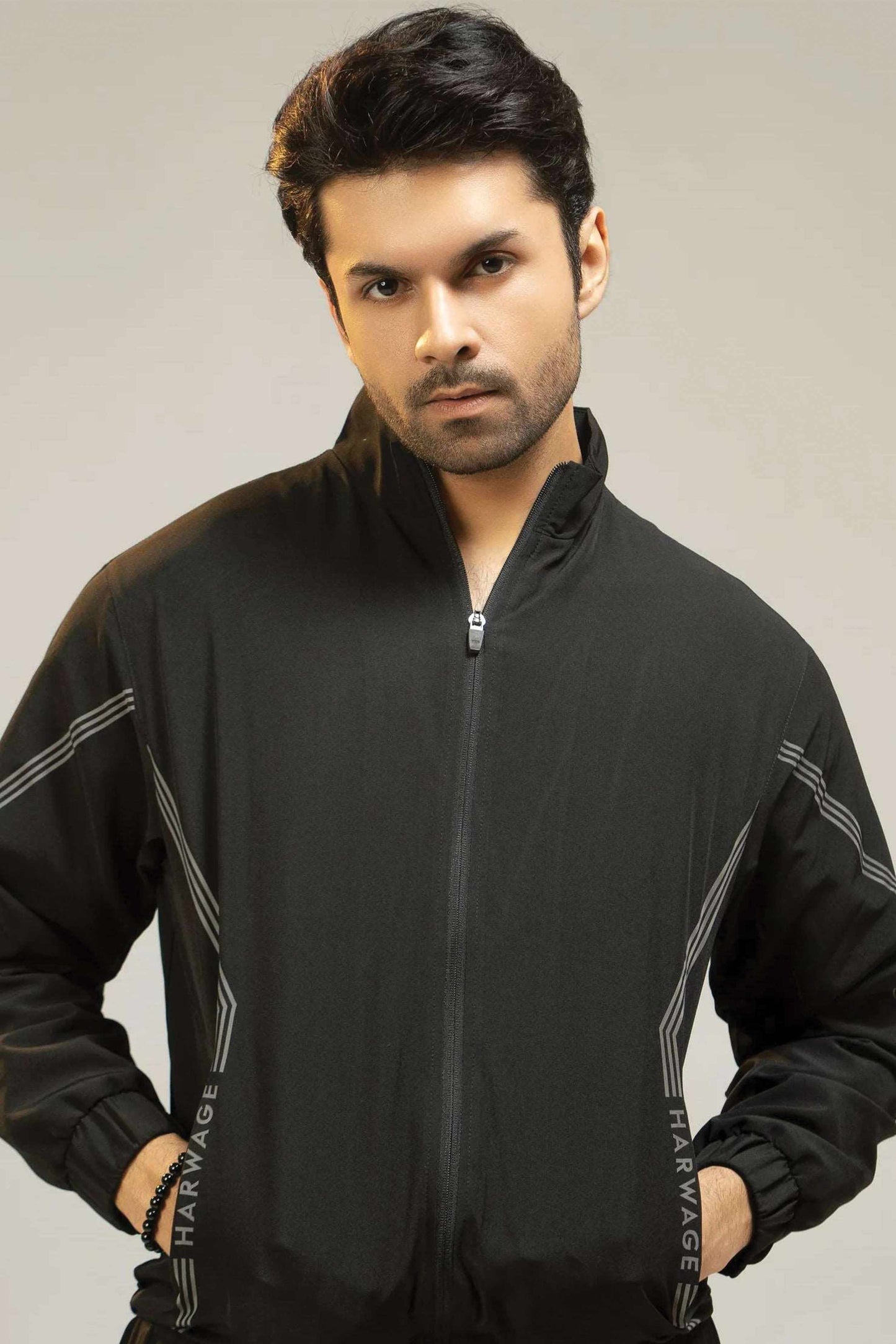 Men Regular Fit Tracksuit - Black