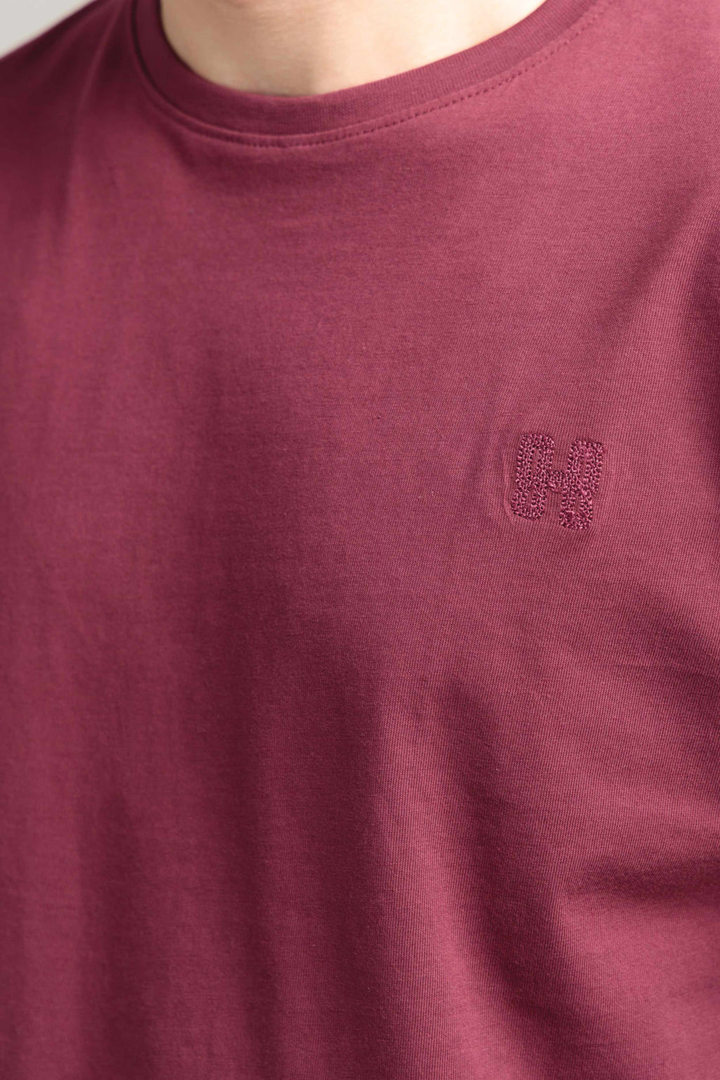 Men Boxy Fit Cotton T-Shirt - Maroon