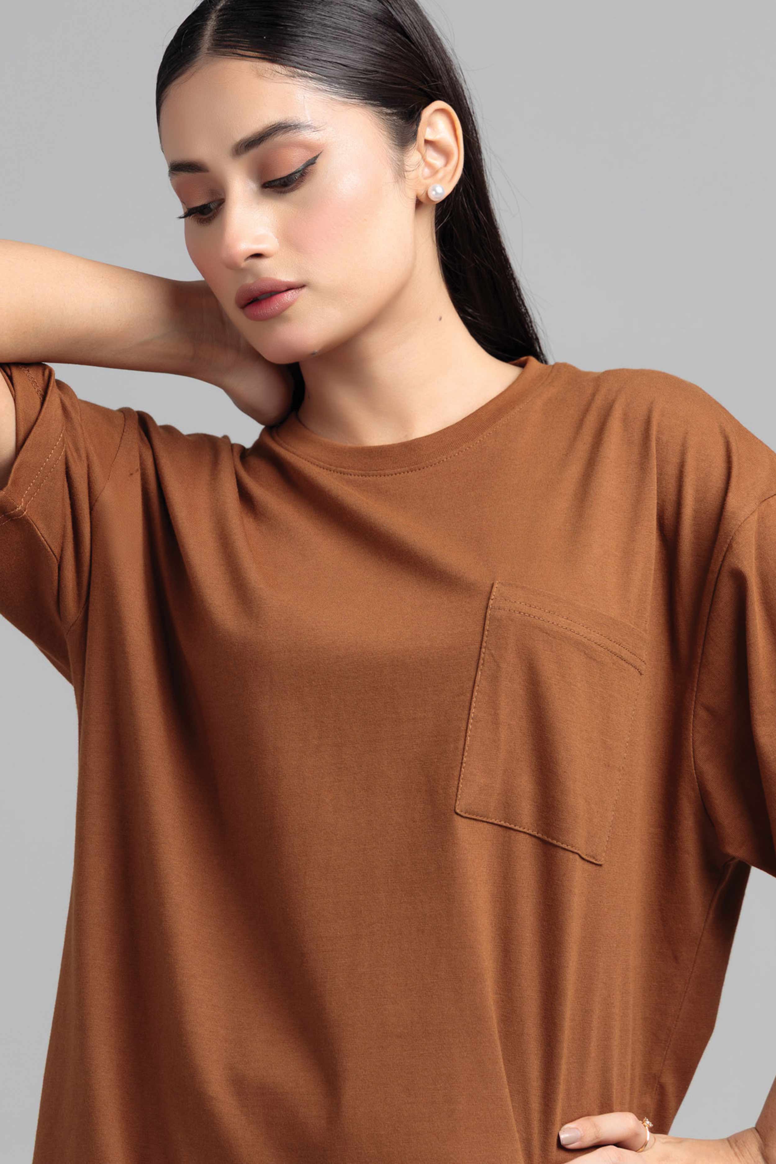 Women Boxy Fit Cotton T-Shirt - Monk Robe