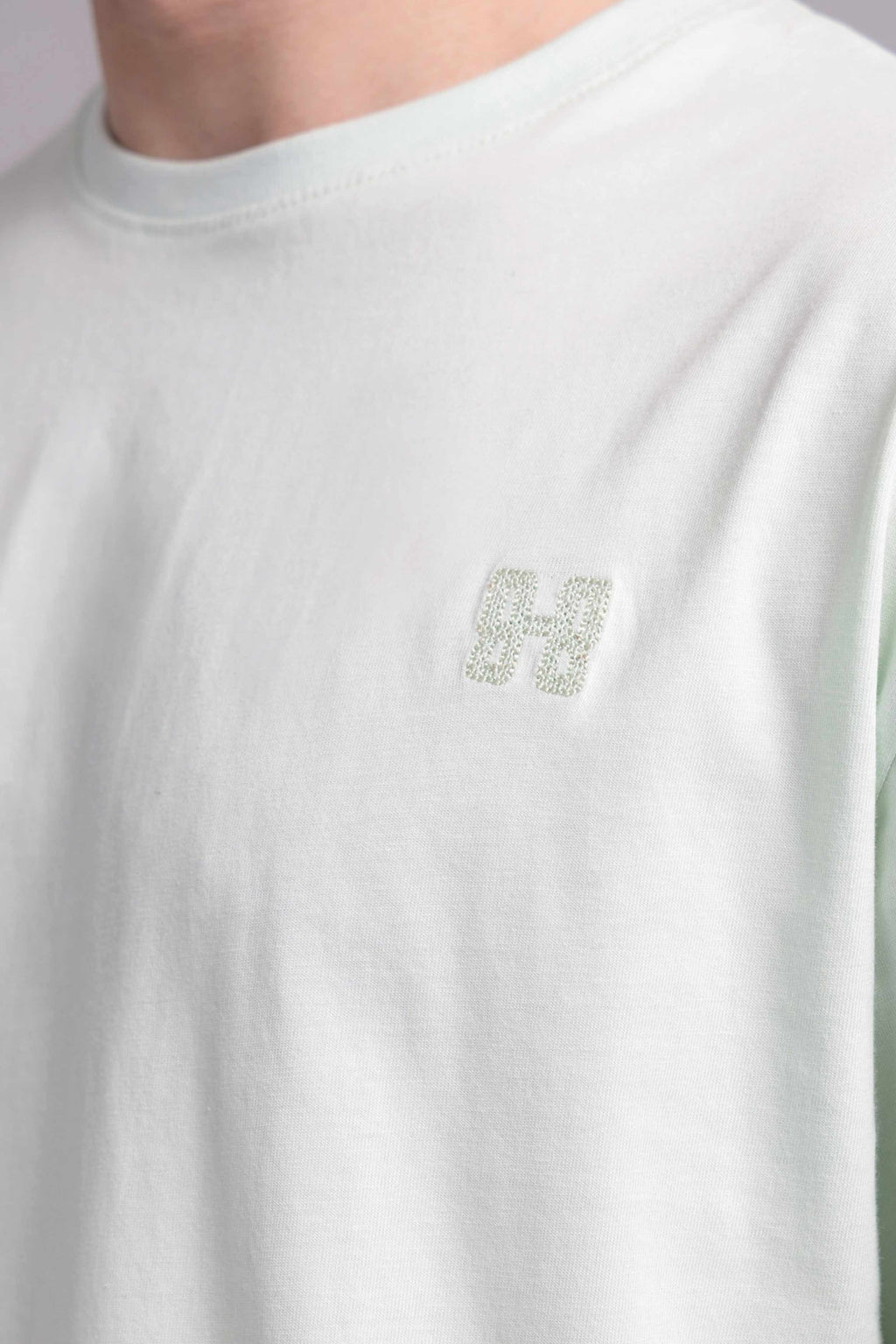 Men Boxy Fit Cotton T-Shirt - Hint of Mint