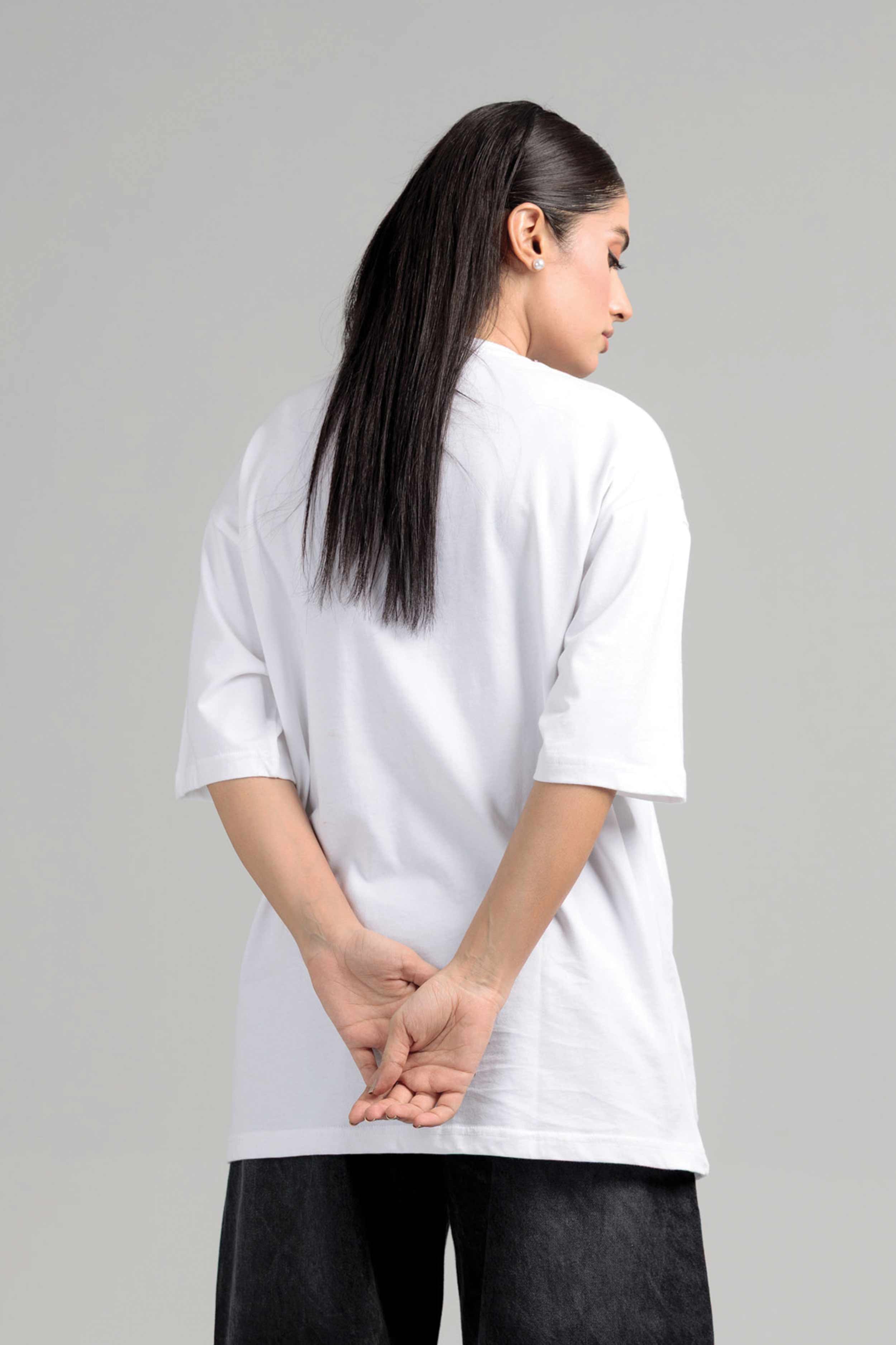 Women Boxy Fit Cotton T-Shirt - White