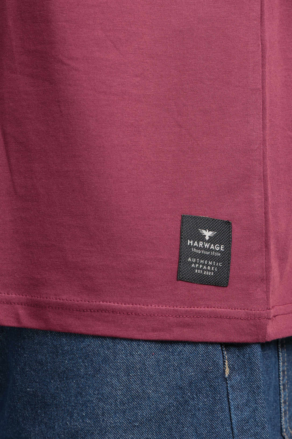 Men Boxy Fit Cotton T-Shirt - Maroon