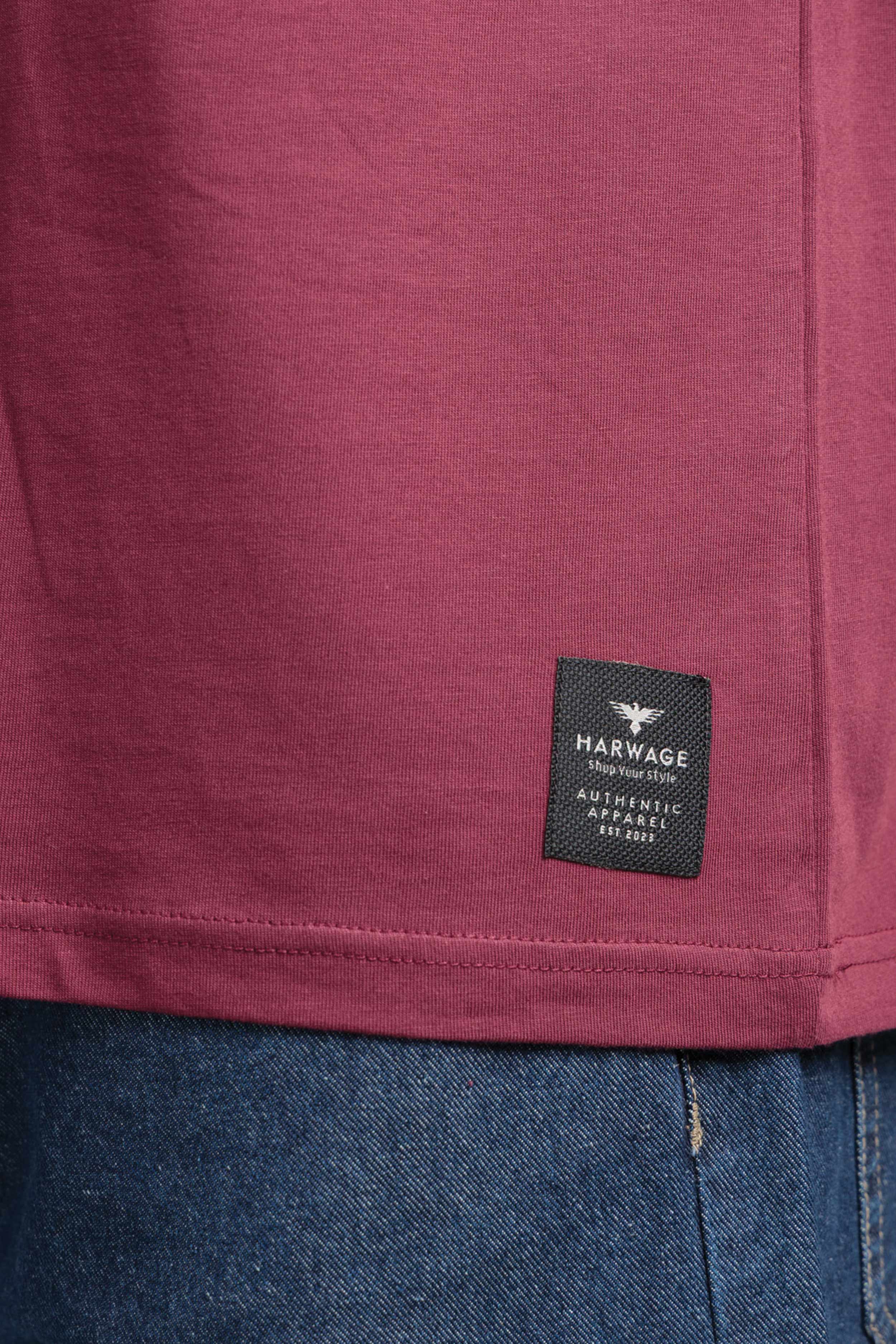 Men Boxy Fit Cotton T-Shirt - Maroon