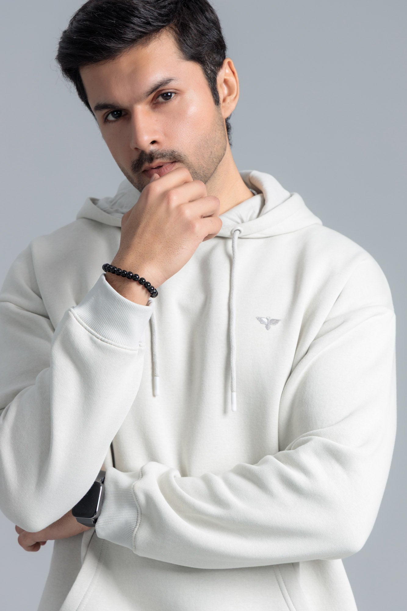 Men’s Oversize Hoodie – Silver Birch