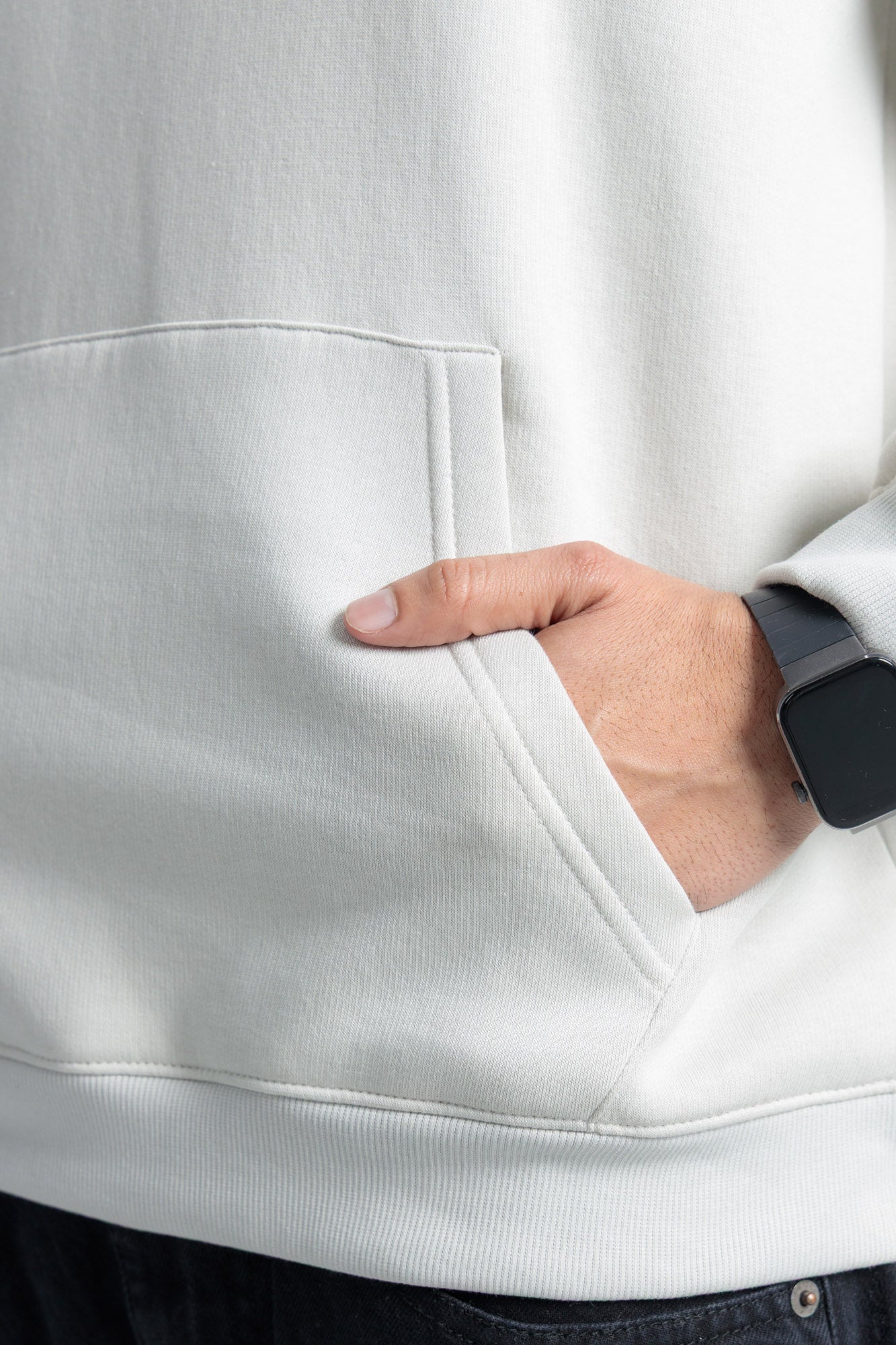 Men’s Oversize Hoodie – Silver Birch