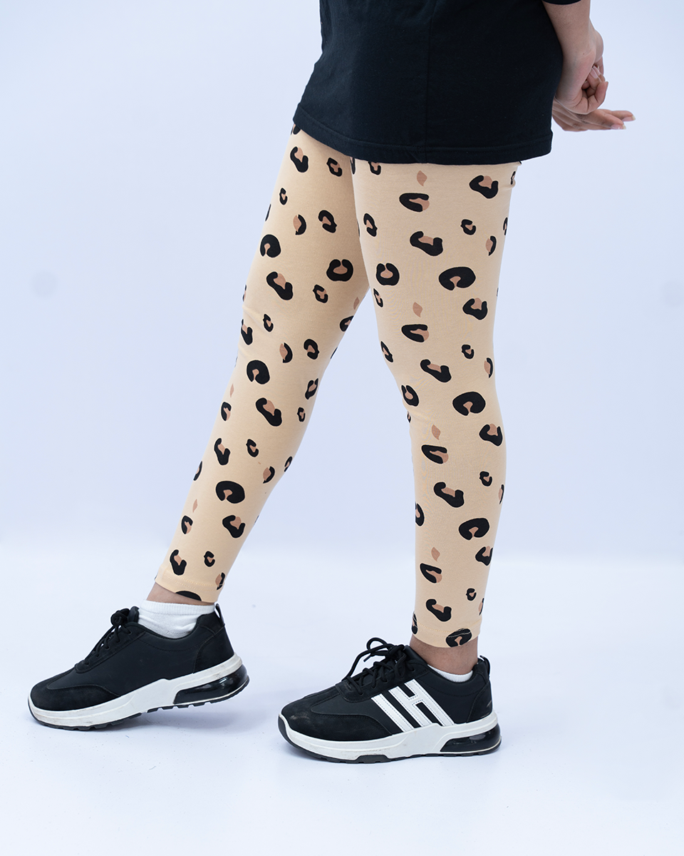 Women Printed AOP Tights – Beige