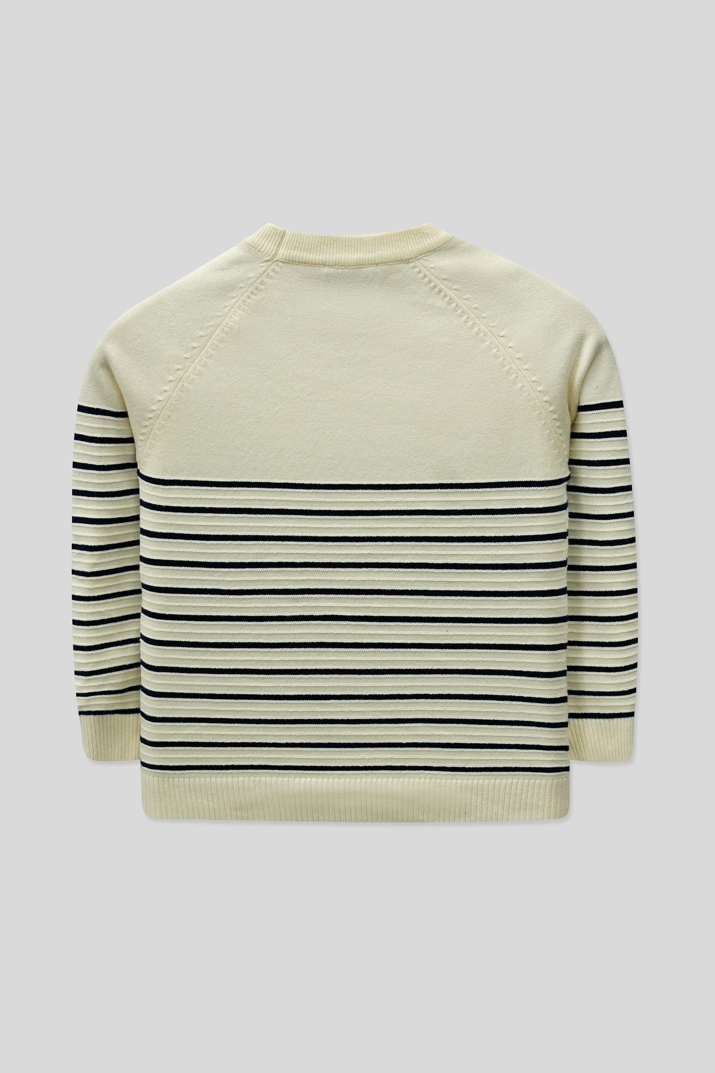 Junior Boys’ R-Neck Wool Cardigan - Cream