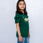 Girls Printed Graphic Tee – Green