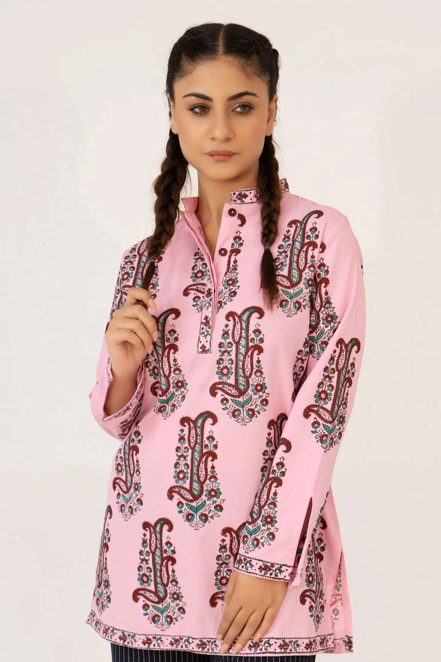 Women Printed Kurti - Pink