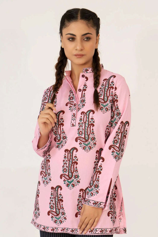 Women Printed Kurti - Pink