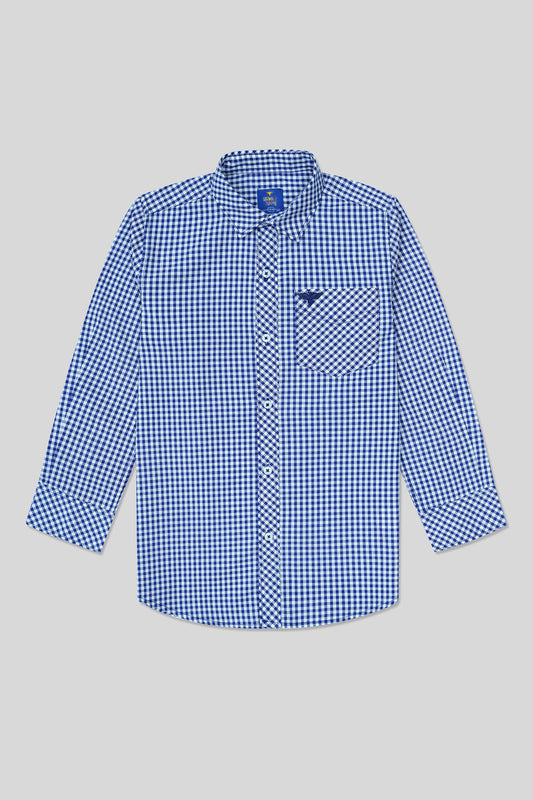 Boys’ Full Sleeves Casual Shirt - Blue & White