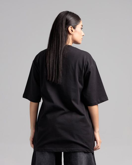 Women Boxy Fit Cotton T-Shirt - Jet Black