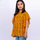 Girls Silk Printed Top – Orange