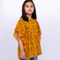 Girls Silk Printed Top – Orange