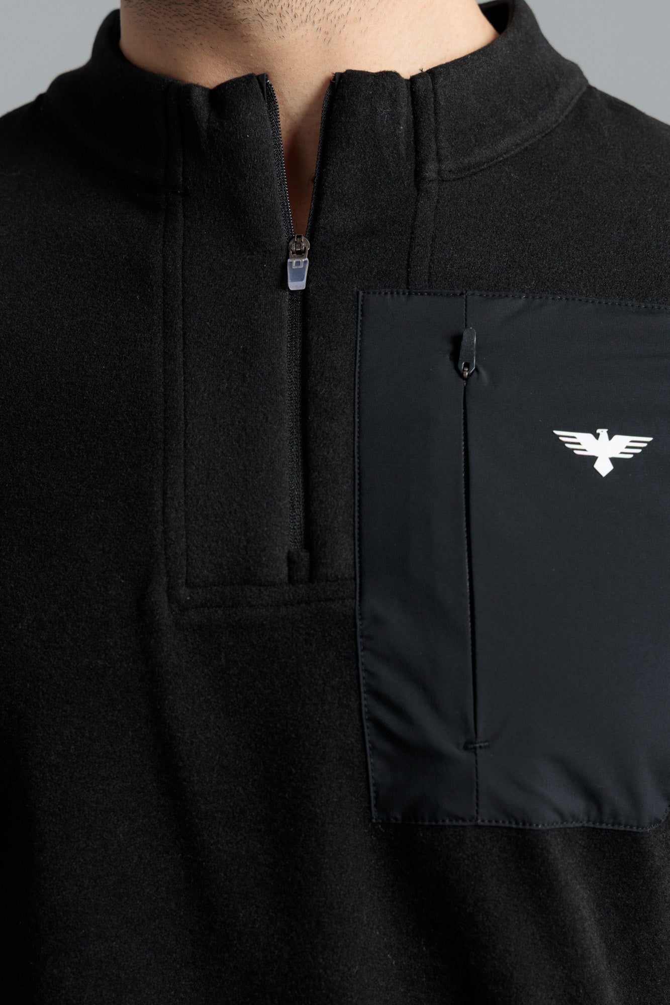 Men Sweat Shirt Fleece - Black