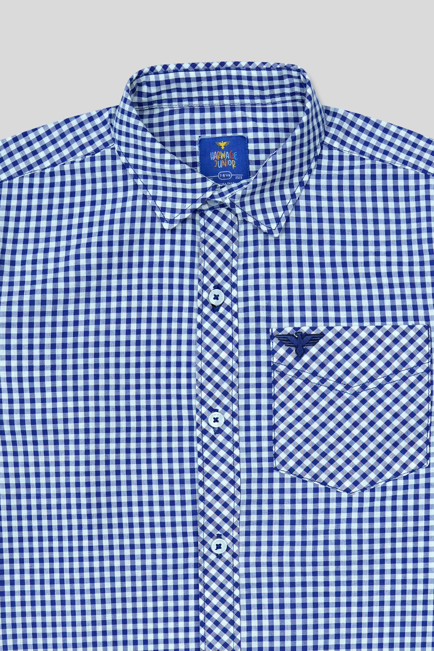 Boys’ Full Sleeves Casual Shirt - Blue & White