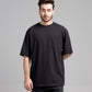 Men Boxy Fit Cotton T-Shirt - Jet Black