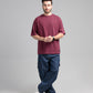 Men Boxy Fit Cotton T-Shirt - Maroon