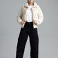 Woman Puffer Parachute Jacket - Pearl white
