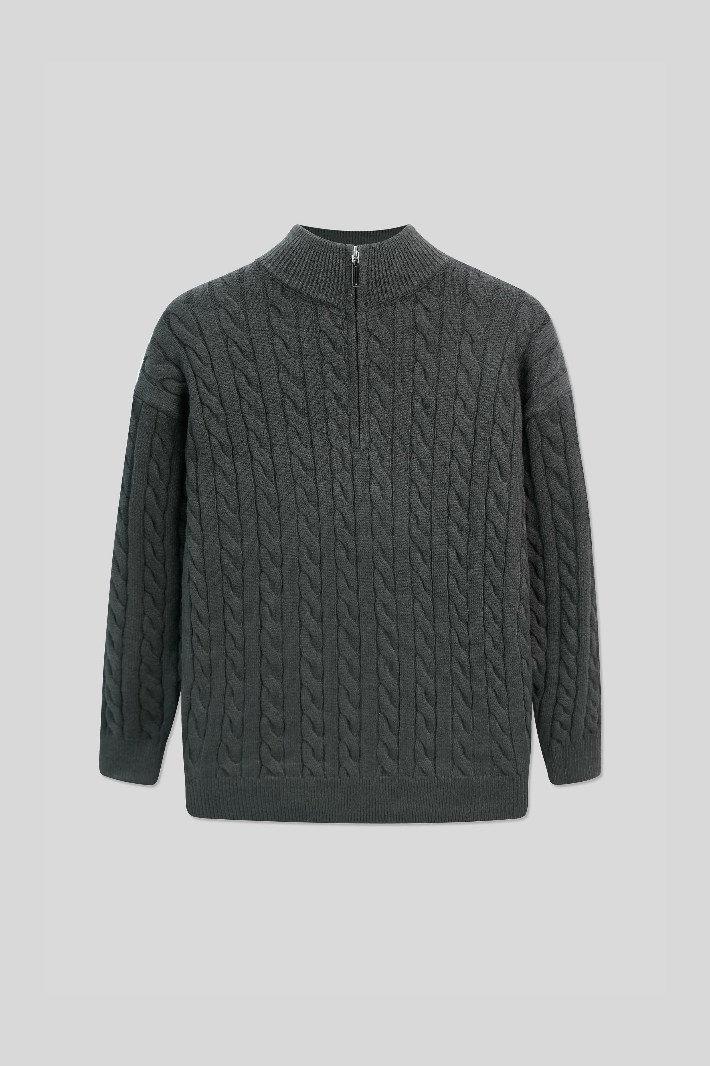 Men’s Mock-Neck Wool Jersey - Black