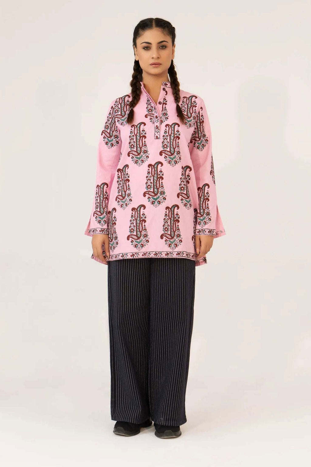 Women Printed Kurti - Pink