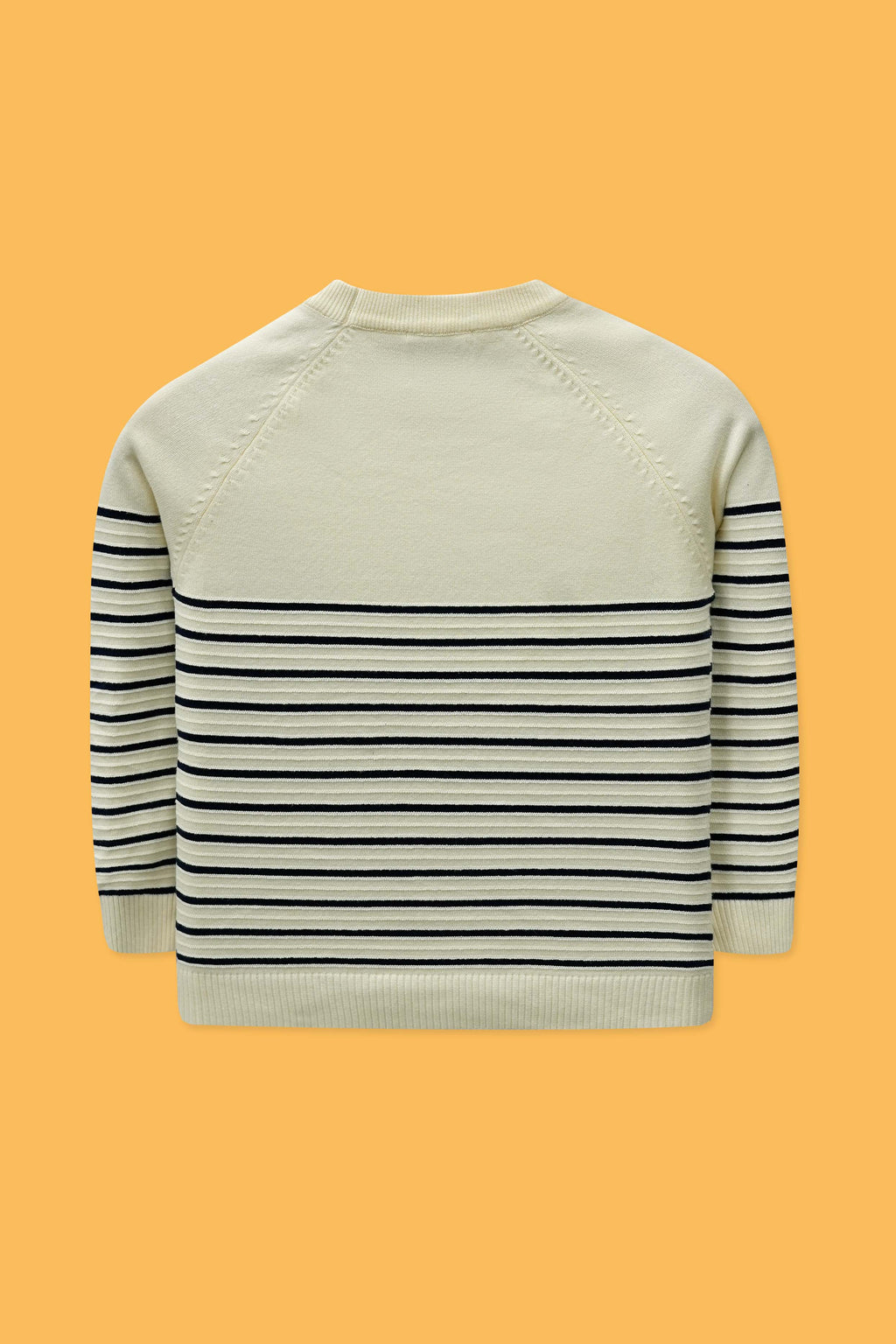 Junior Boys’ R-Neck Wool Cardigan - Cream