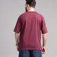 Men Boxy Fit Cotton T-Shirt - Maroon