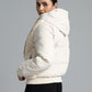 Woman Puffer Parachute Jacket - Pearl white