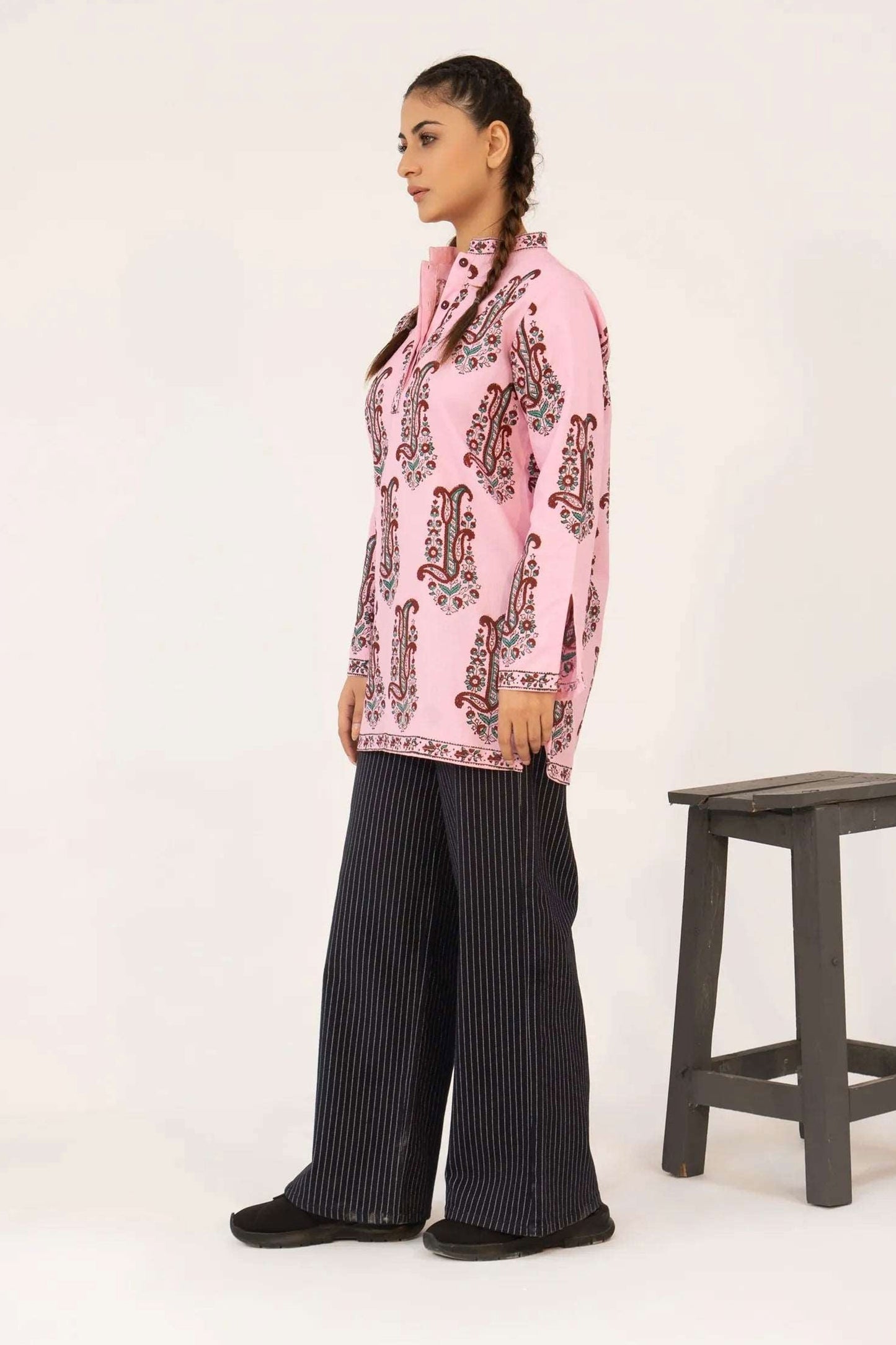 Women Printed Kurti - Pink