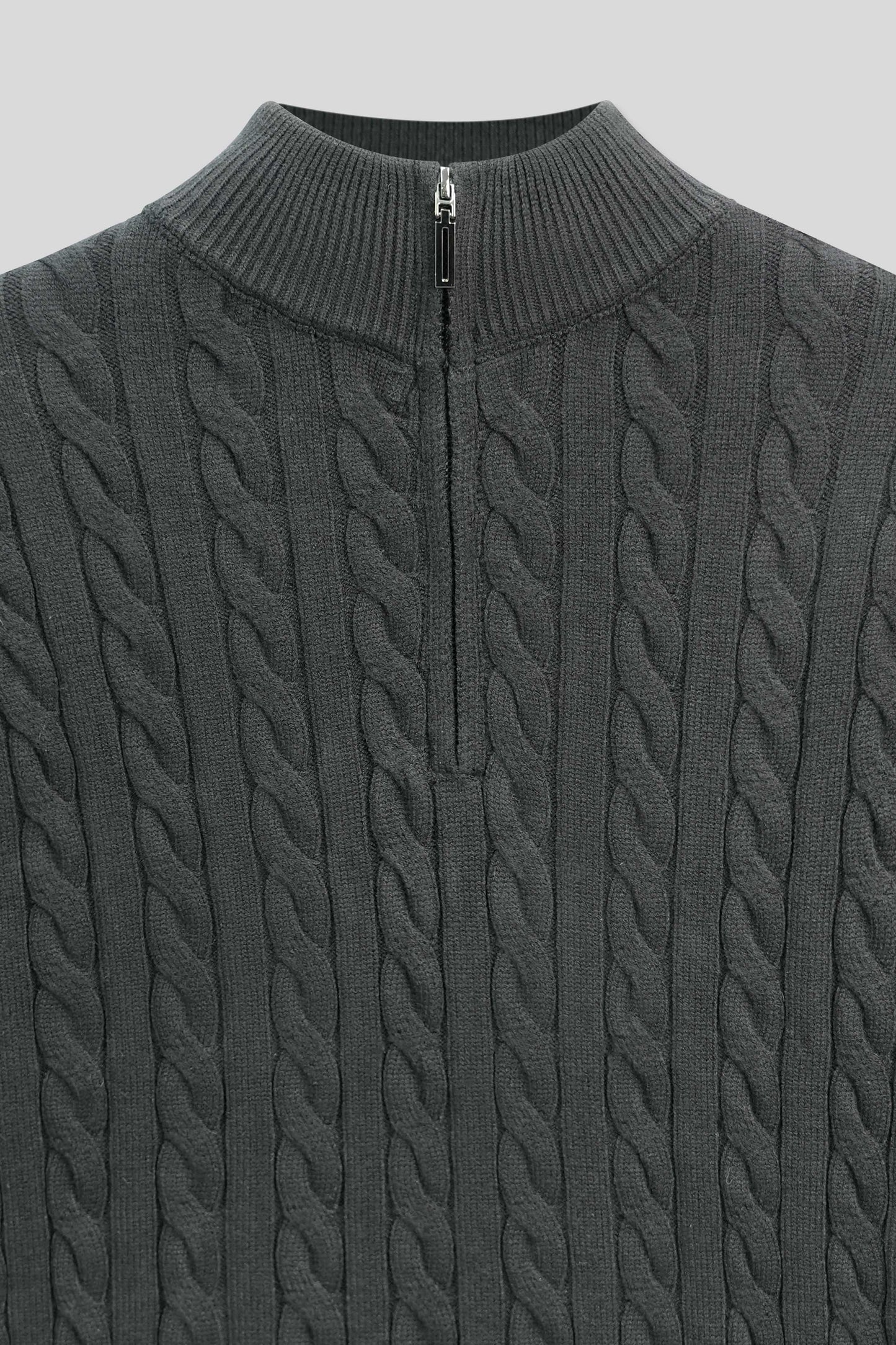 Men’s Mock-Neck Wool Jersey - Black