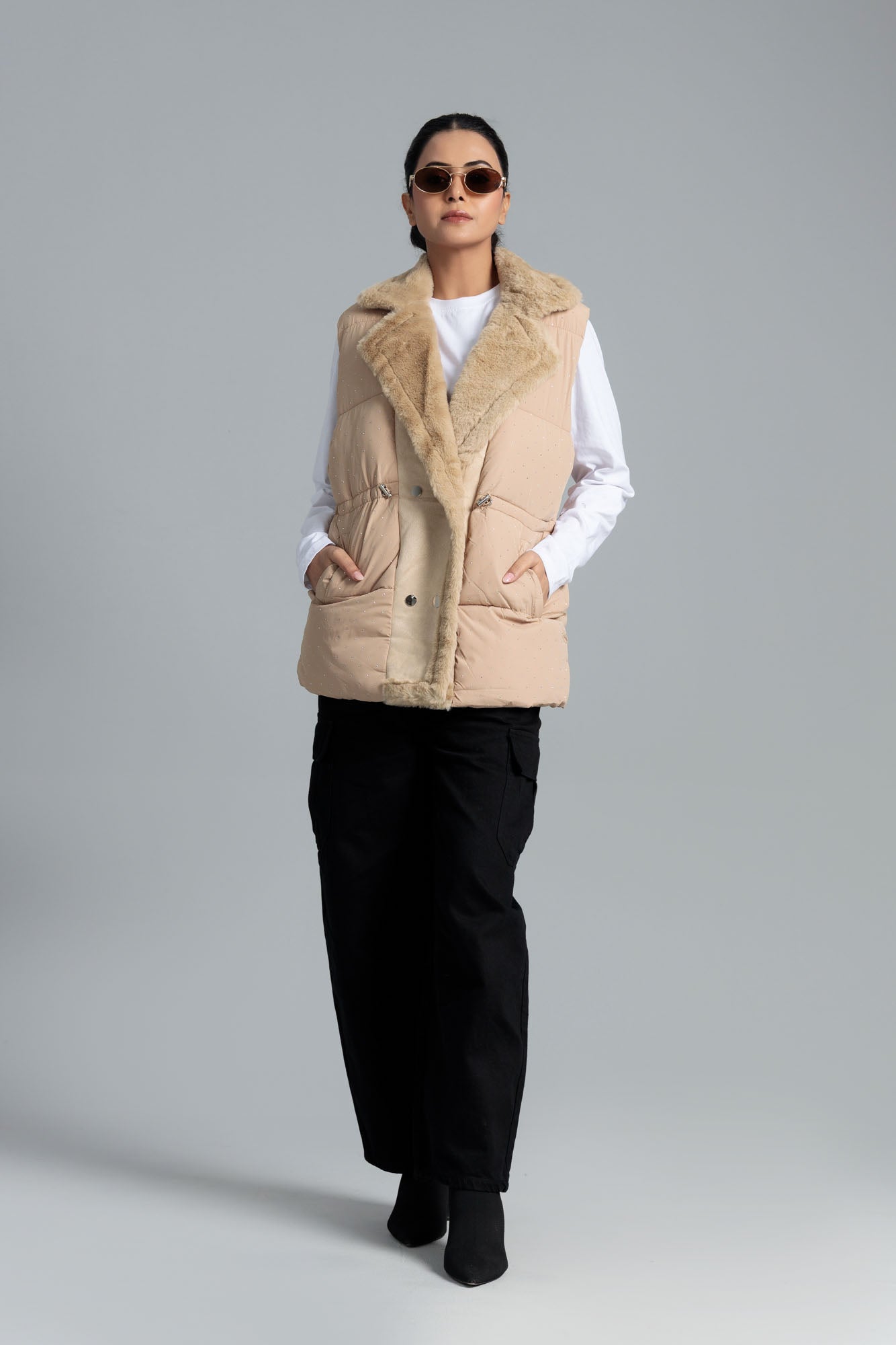 Women’s Puffer Jacket - Tan