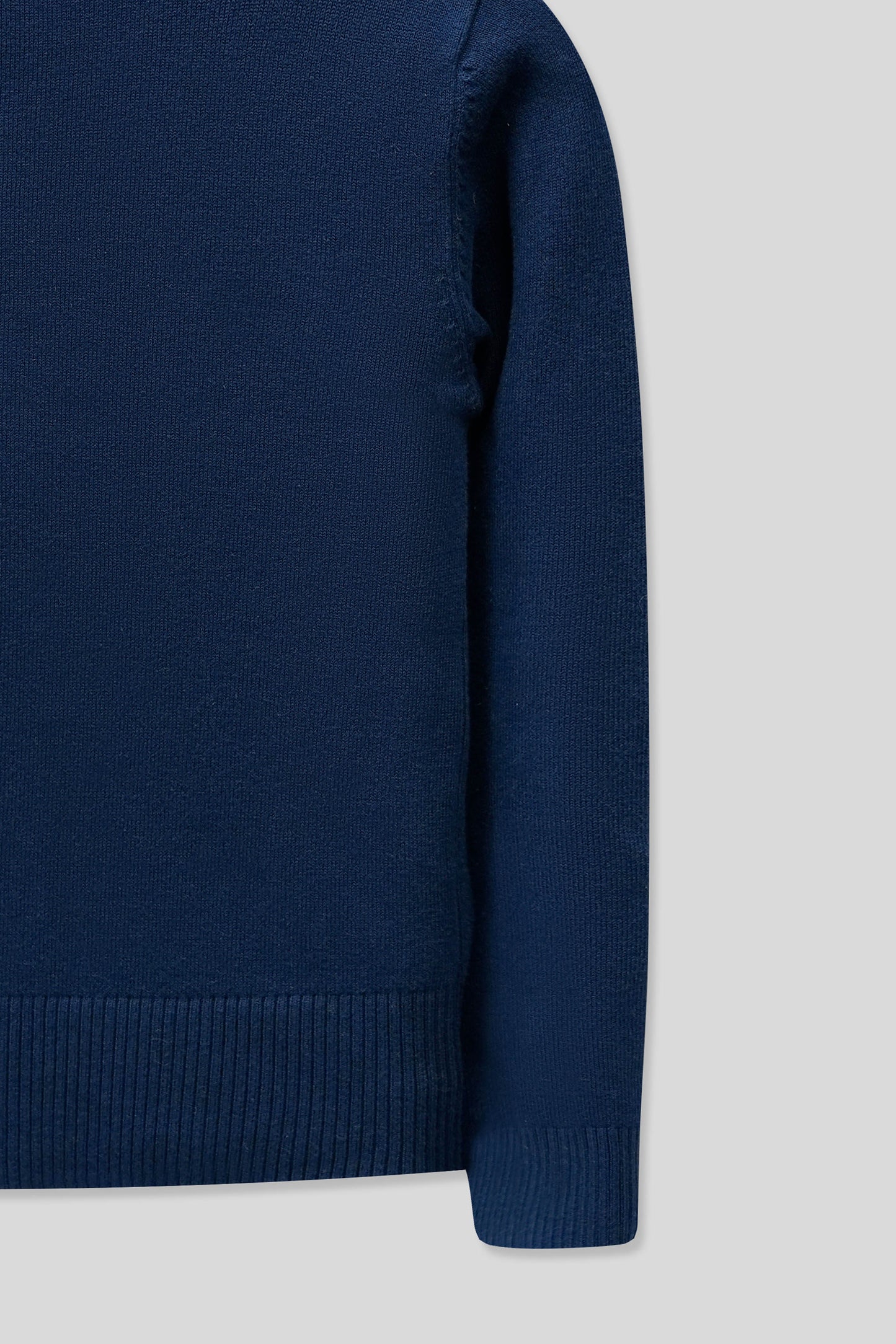 Junior Girls’ R-Neck Wool Cardigan - Navy