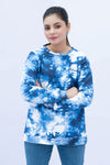 Women Sweatshirt Tie & Dye Regular Fit - Blue