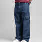 Men Skater Fit Cargo Denim Jeans - Indigo