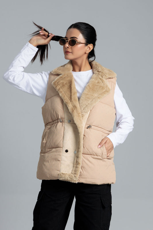 Women’s Puffer Jacket - Tan